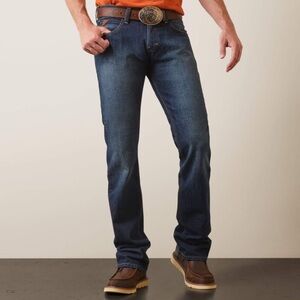 ARIAT M7 Rocker Stretch Legacy Stackable Straight Leg Jean Blue Size 36x32